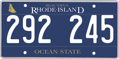 RI license plate 292245