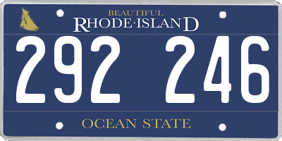RI license plate 292246