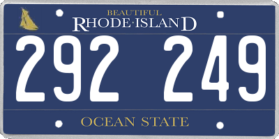 RI license plate 292249