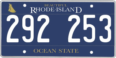 RI license plate 292253