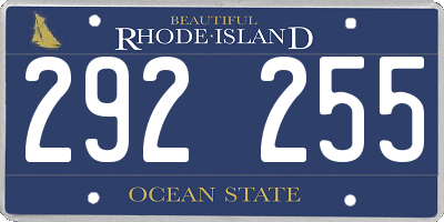 RI license plate 292255