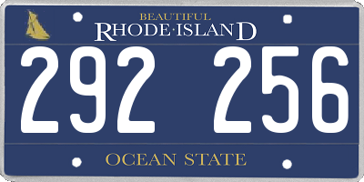 RI license plate 292256