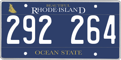 RI license plate 292264