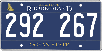 RI license plate 292267