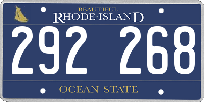RI license plate 292268