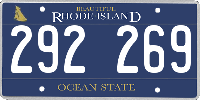 RI license plate 292269