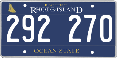 RI license plate 292270