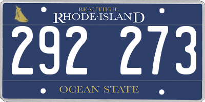 RI license plate 292273