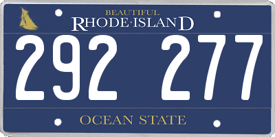 RI license plate 292277
