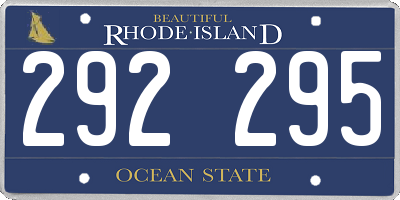 RI license plate 292295