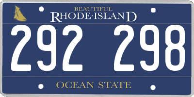 RI license plate 292298