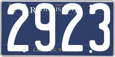 RI license plate 2923
