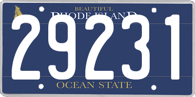 RI license plate 29231
