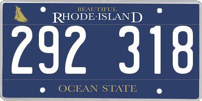 RI license plate 292318
