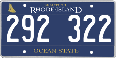 RI license plate 292322