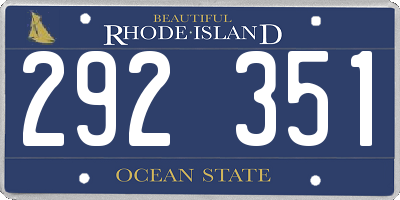 RI license plate 292351