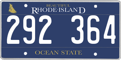 RI license plate 292364