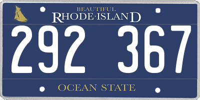 RI license plate 292367