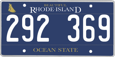 RI license plate 292369