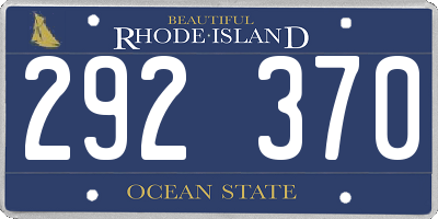 RI license plate 292370