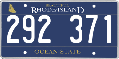 RI license plate 292371