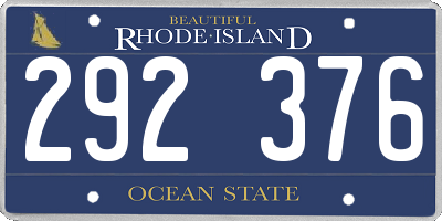 RI license plate 292376