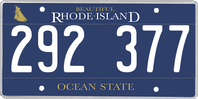 RI license plate 292377