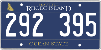 RI license plate 292395