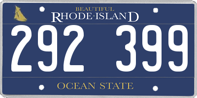RI license plate 292399