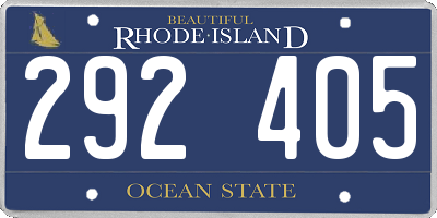 RI license plate 292405
