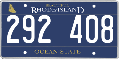RI license plate 292408