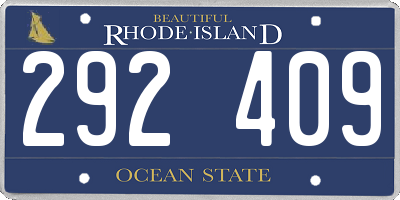 RI license plate 292409