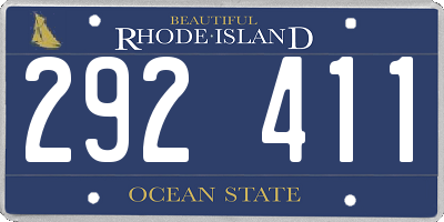 RI license plate 292411