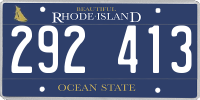 RI license plate 292413