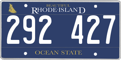 RI license plate 292427