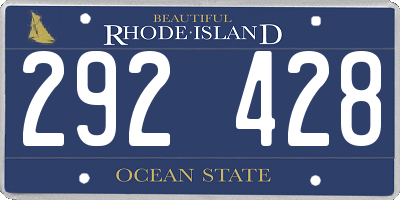RI license plate 292428