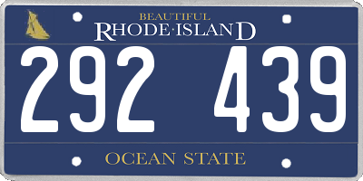 RI license plate 292439