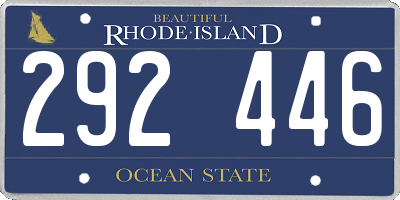 RI license plate 292446