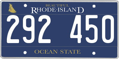 RI license plate 292450