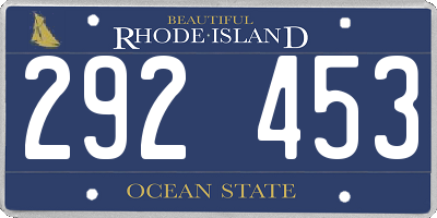 RI license plate 292453