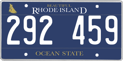 RI license plate 292459