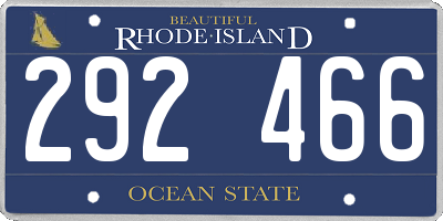 RI license plate 292466