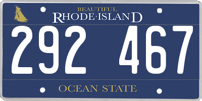 RI license plate 292467