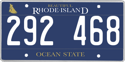 RI license plate 292468