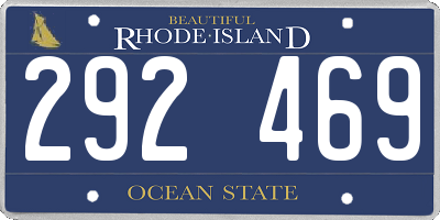 RI license plate 292469