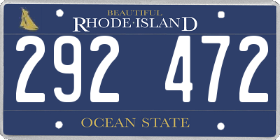 RI license plate 292472