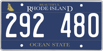 RI license plate 292480