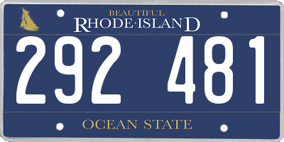 RI license plate 292481