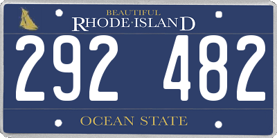 RI license plate 292482