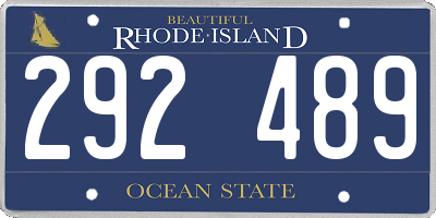 RI license plate 292489
